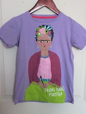 Girls' Lavender Frida Kahlo Graphic Tee - Short Sleeve